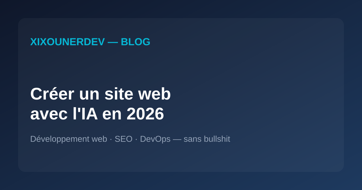Créer un site web avec l'IA en 2026 : la méthode en 20 prompts que j'utilise